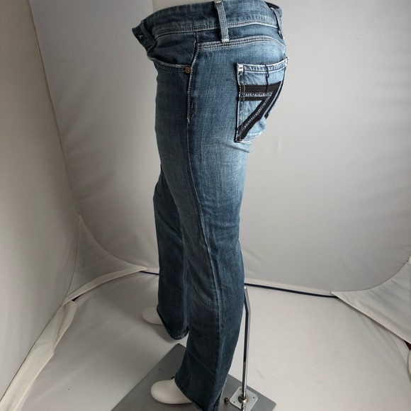 7 for all Mankind Flynt crystal embellished blue bootcut denim jeans 27 - Picture 3 of 12
